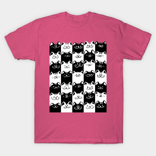 Black Cats, White Cats T-Shirt by RawSunArt